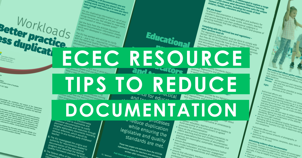 ECEC Resource: Reducing documentation and workload